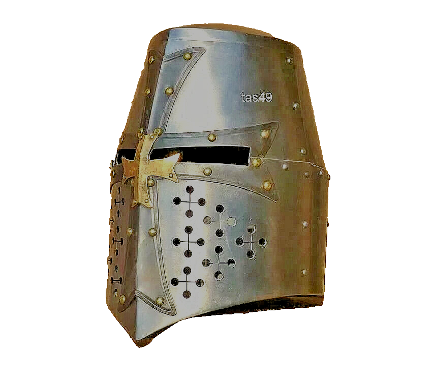Medieval Knight Templar Helmet Crusader Armor Collectible Costume Gift-image