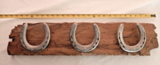 { Hand Made  Rustic Wood Horseshoe coat Rack One Of A Kind