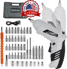 Kit de taladro inalámbrico portátil con cable USB luz LED funciona con pilas NEW