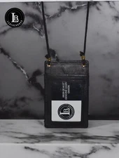 NECK ID HOLDER WITH SNAP BACK POCKET SECURE TRAVELLING BLACK FREE SHIPPING