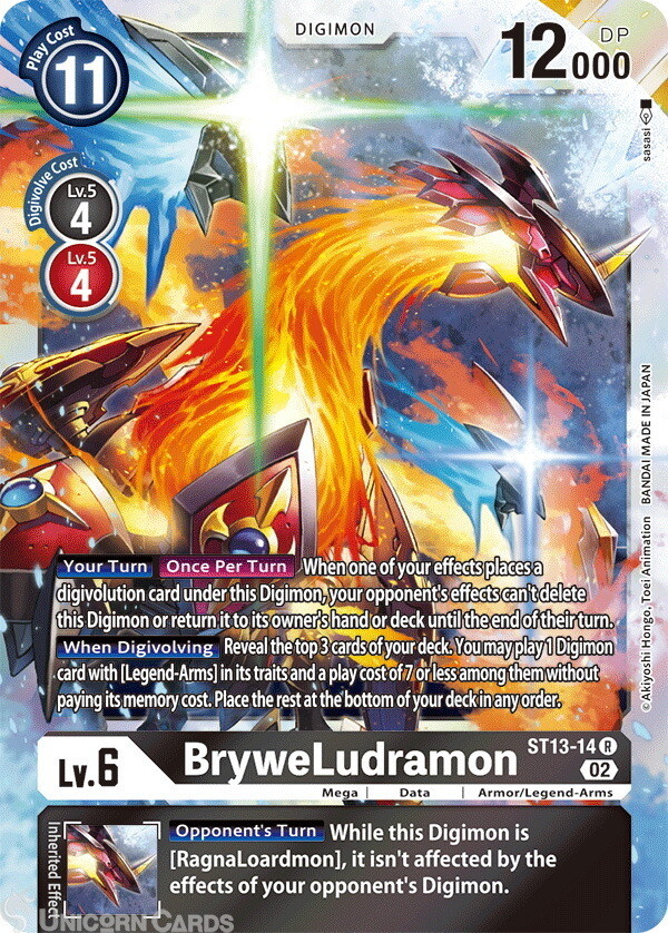 ST13-14 BryweLudramon Rare Mint Digimon Card