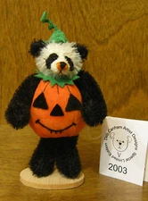 DEB CANHAM Artist Designs PANDA PUMPKIN Halloween Coll  Mohair, NEW From Store