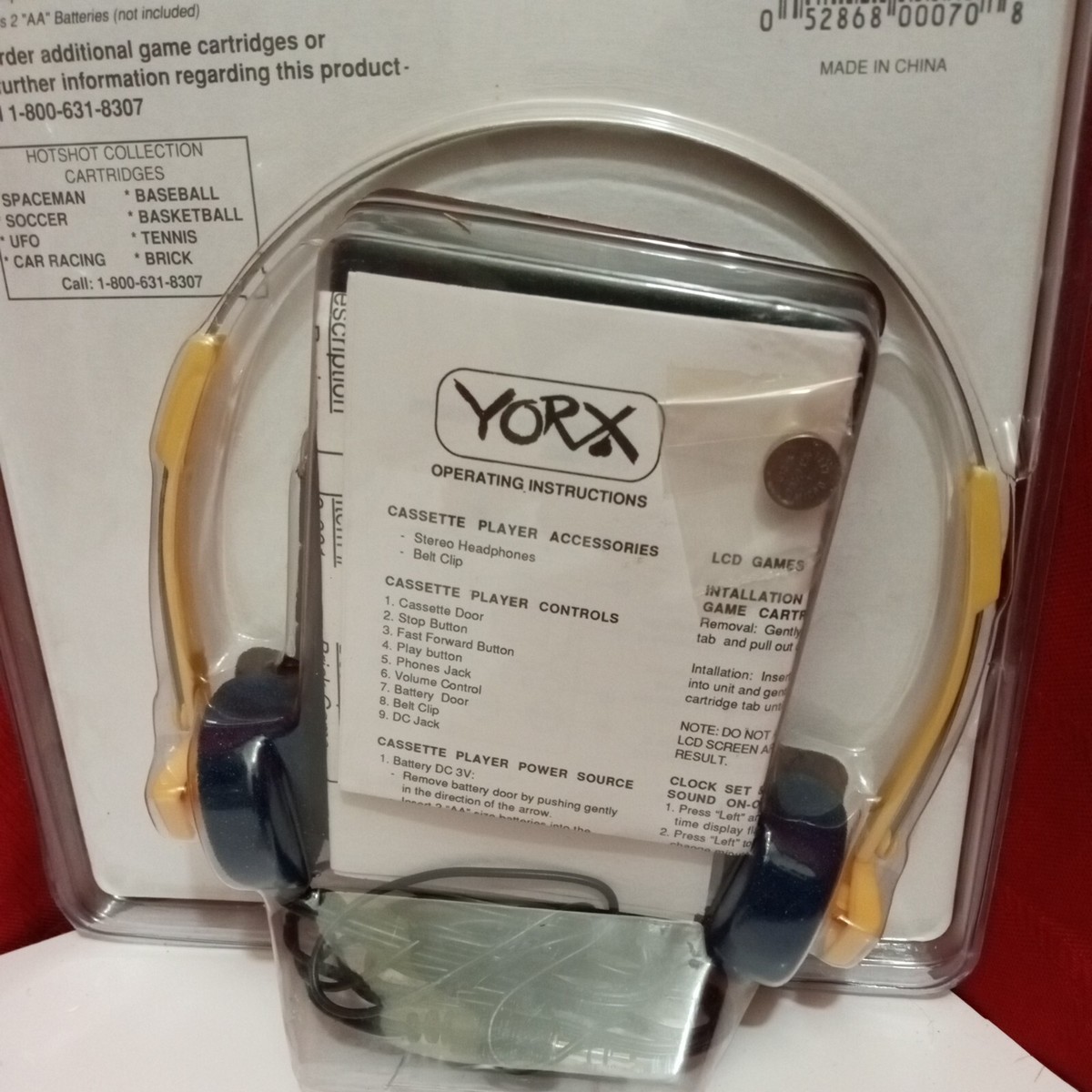 NOS Yorx Walkman Video Game Console Tape Player Pg007 hotshot RARE