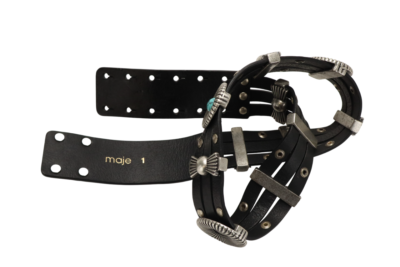 Maje Black Triple-Strap Waist Belt with Silver Medallions, fits medium, NWT Maje | Accessories | Maje Waist Belt | Poshmark main image 3