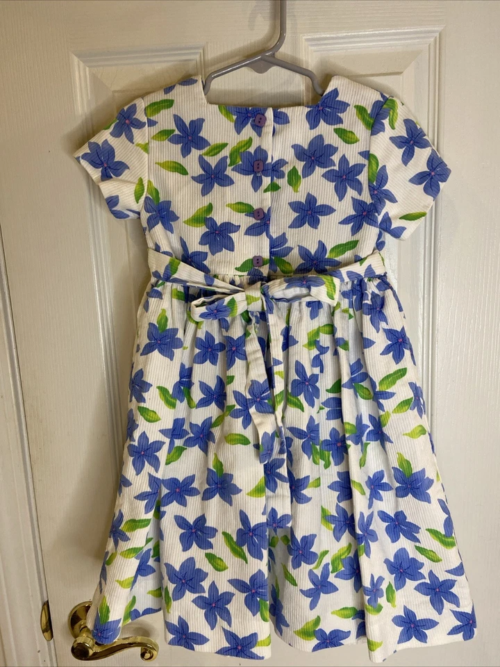 Plum Pudding Ltd Girls Sz 4T Short Sleeve Lined Floral Party Dress Easter Spring - Image 3 of 4