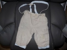 Janie  Jack Layette Light Blue/Tan Overalls Size 3/6 Months Boy's EUC