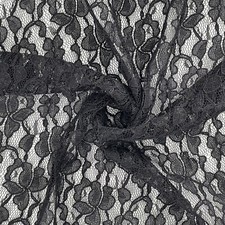 Black Floral Mesh Lace Sewing Fabric 1 yd 58in Made in USA