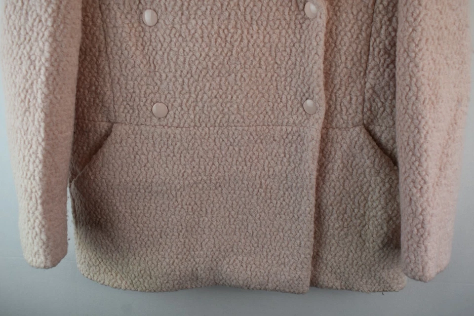 LA REDOUTE Mademoiselle Pink Boucle Jacket size Uk 8 Womens Wool Casual Outdoors - Image 3 of 4