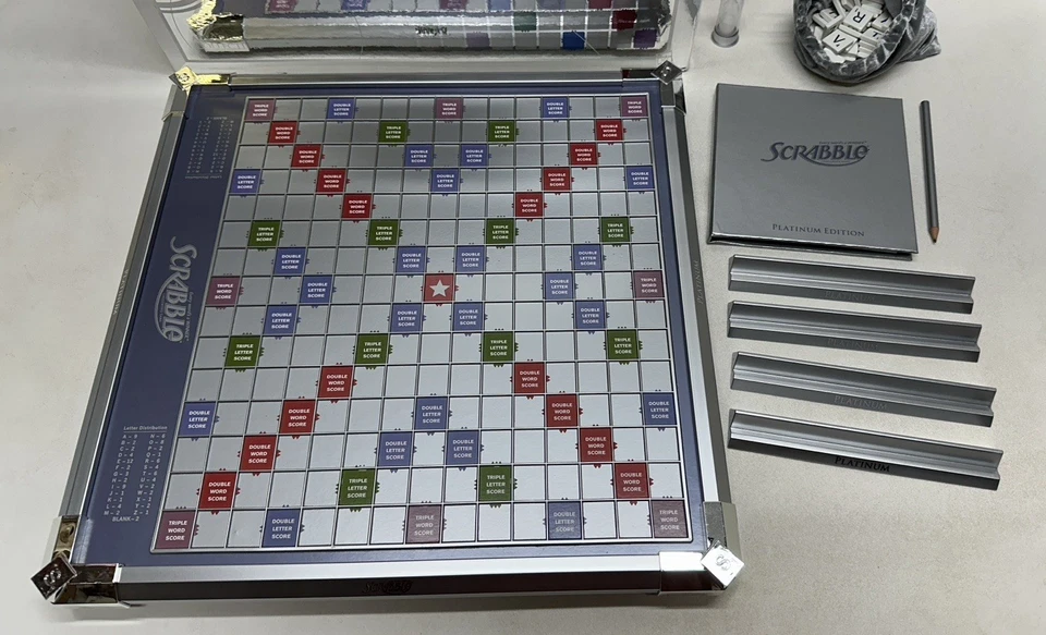 Scrabble Platinum Edition 2010 Adult Collectible Board Game Rotating Base MINT - Image 2 of 4
