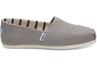 New $50 TOMS Venice Collection Alpargata Classic Flats Morning Dove Canvas 7 1/2