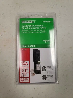 SQD new Square D by Schneider Electric HOM115CAFIC 15 Amp Arc Fault Interrupter.