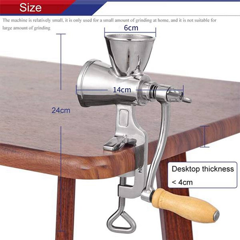 Manual Grain Grinder Hand Crank Grain Mill Stainless Steel Home