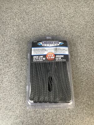 Shoreline Marine SL53714 DOCKLINE BLK NYL 3/8''X15'SPLCD M42E