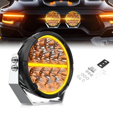 7 Round Spot Flood Led Driving Light Offroad Drl 480w Jeep Ford Bronco 4wd Utv