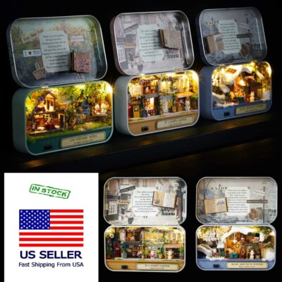 #ad #ad Miniature Box Theater Doll House with Furniture 1:24 DIY Dollhouse Kit $11.49