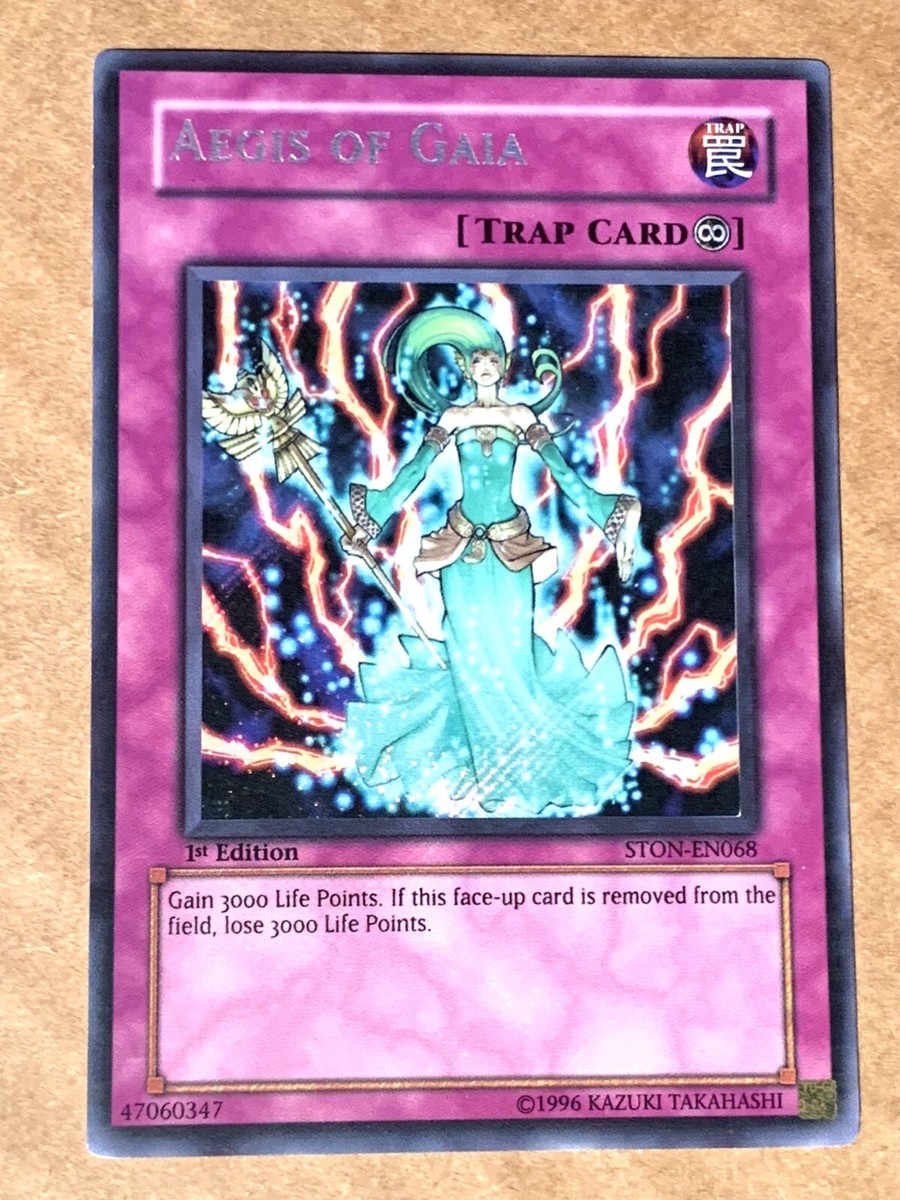 Yugioh Strike of Neos Secret Rare Aegis of Gaia STON-EN068