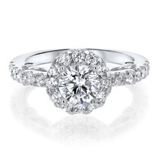 14k White Gold Plated 925 Sterling Silver Round Moissanite Handmade Women's Ring