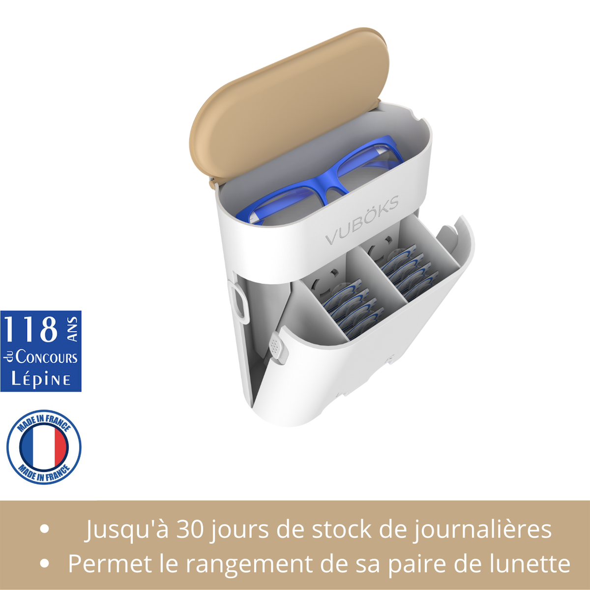 Etui Rangement lentilles contact journalières Distributeur Universel