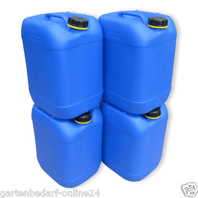 4 x 20 L blau Kanister Wasserkanister Getränkekanister Frischwasser Box