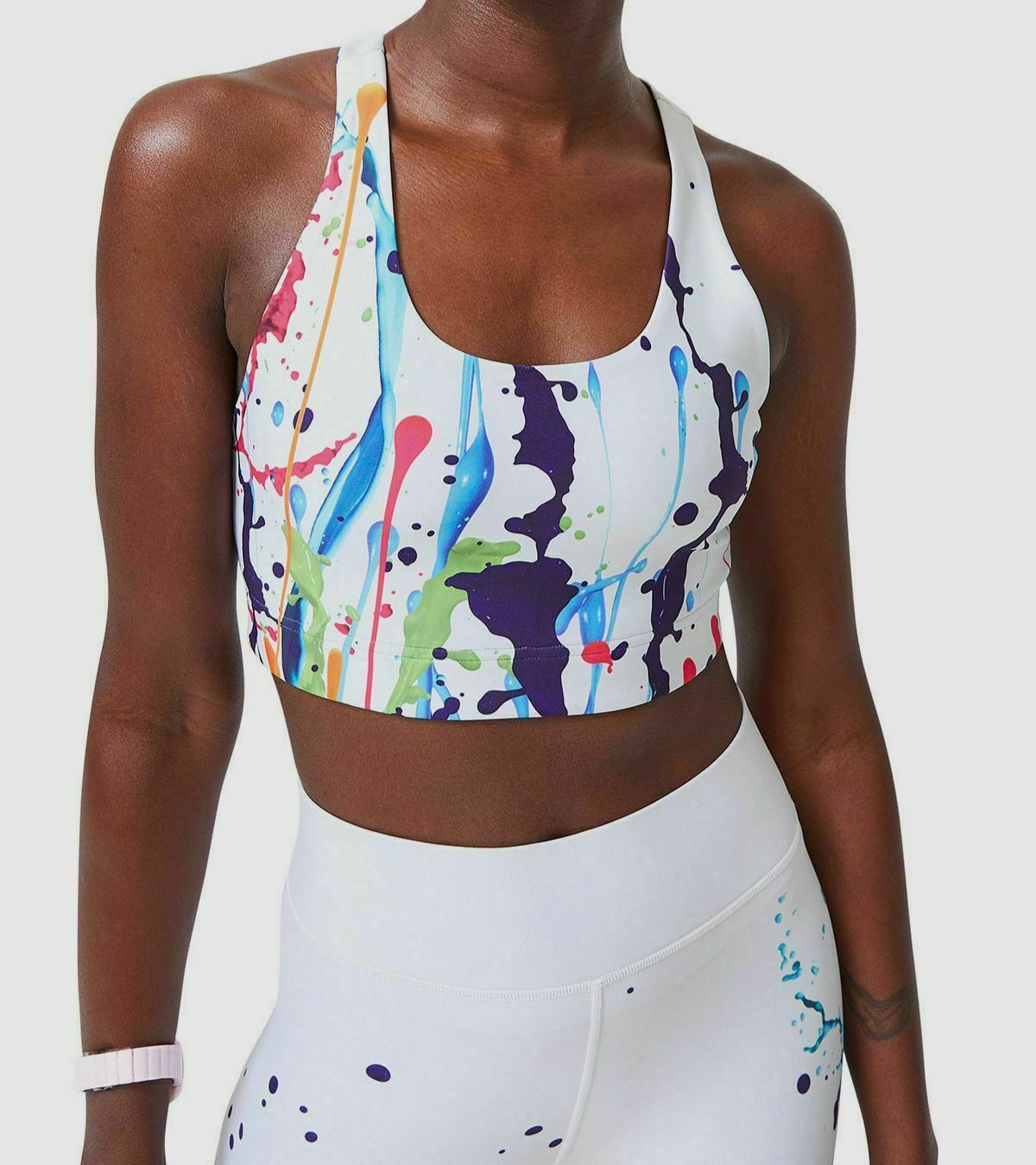 TEREZ Sound Splatter DuoKnit Gray Sports Bra L59656 Size Medium