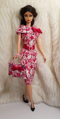 Outfit Dress Bag Fits Barbie Silkstone FR Doll Handmade Flower White Pink Silk | eBay Outfit Dress Bag Fits Barbie Silkstone FR Doll Handmade Flower White Pink Silk | eBay