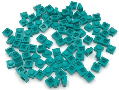 Lego 100 New Dark Turquoise Plates 1 x 1 Stud Pieces