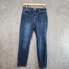 Cello Jeans Women's 9 Blue Denim Cotton 5-Pocket High-Rise Skinny Leg Slit Hem