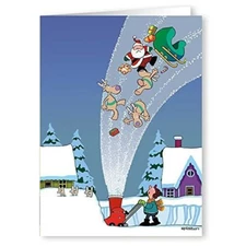 Santa Snow Removal - 18 Funny Christmas Cards & Envelopes -  20054a