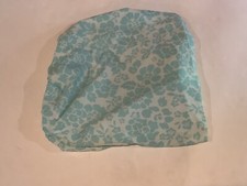 Land of Nod Teal Bohemian Floral Crib Sheet Botanical White