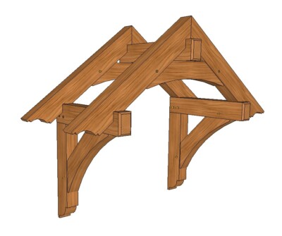 32'' x 54'' Timber Frame Entry Roof DIY Building Plans, Downloadable PDF