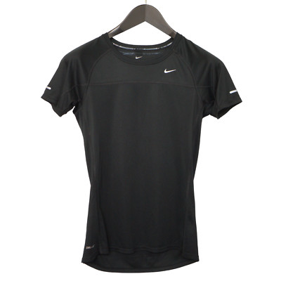 Women Nike Dri - Fit T-shirt Black Activewear Size S IT40 FR38 US6 UK8 XME401