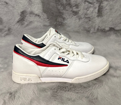 Fila Original Fitness Athletic Shoe Womans 10 White Navy Red Logo Sneaker