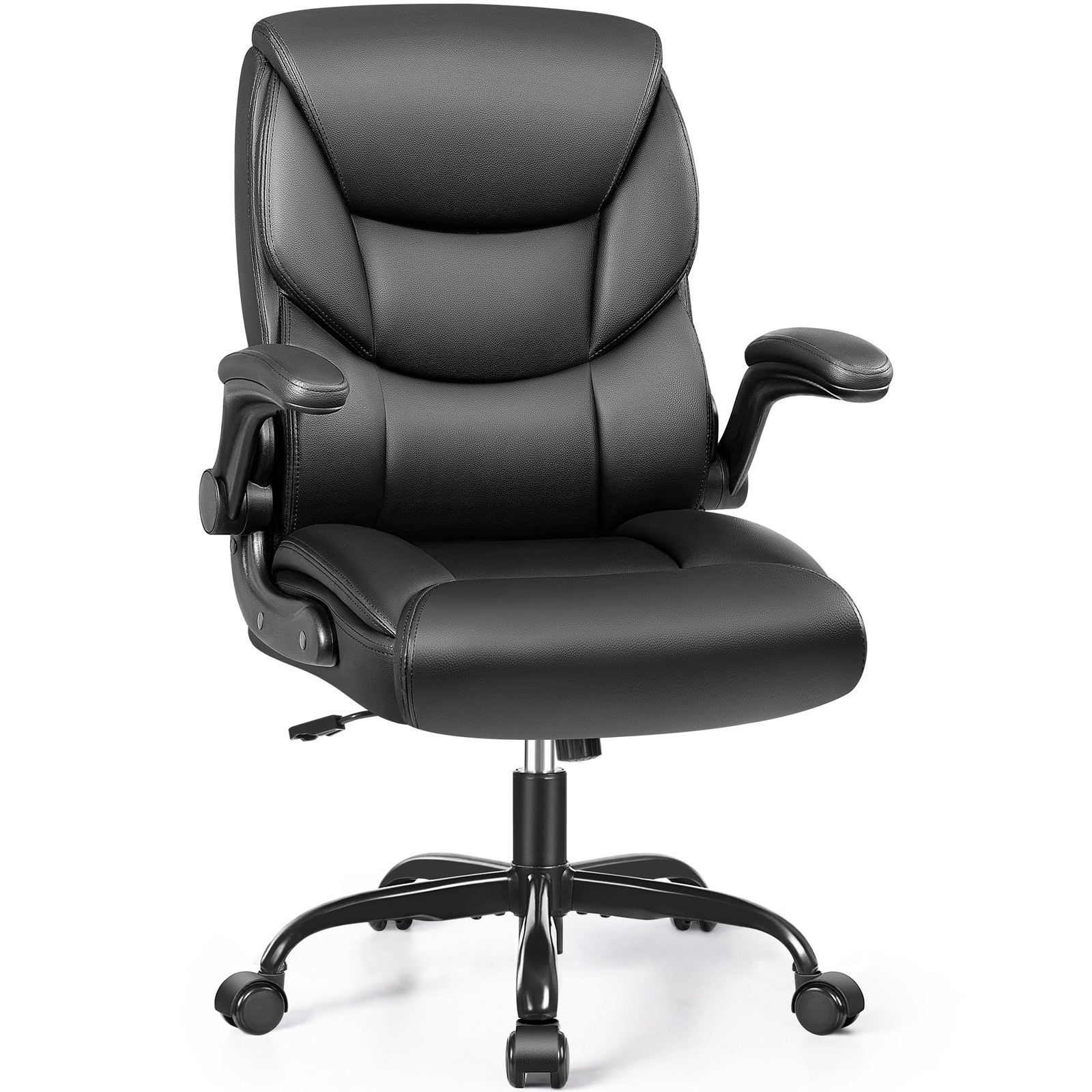 Compact PU Leather Ergonomic Office Chair with Adjustable Features for Comfortable Desk Work