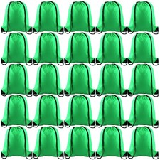 25Pcs Green Drawstring Backpack Bulk Drawstring Bags String Cinch Gym Backpac...