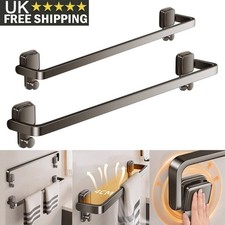 Folding Suction Cup Towel Rack Wall Mounted Kitchen Bathroom Towel Rail Pole UK