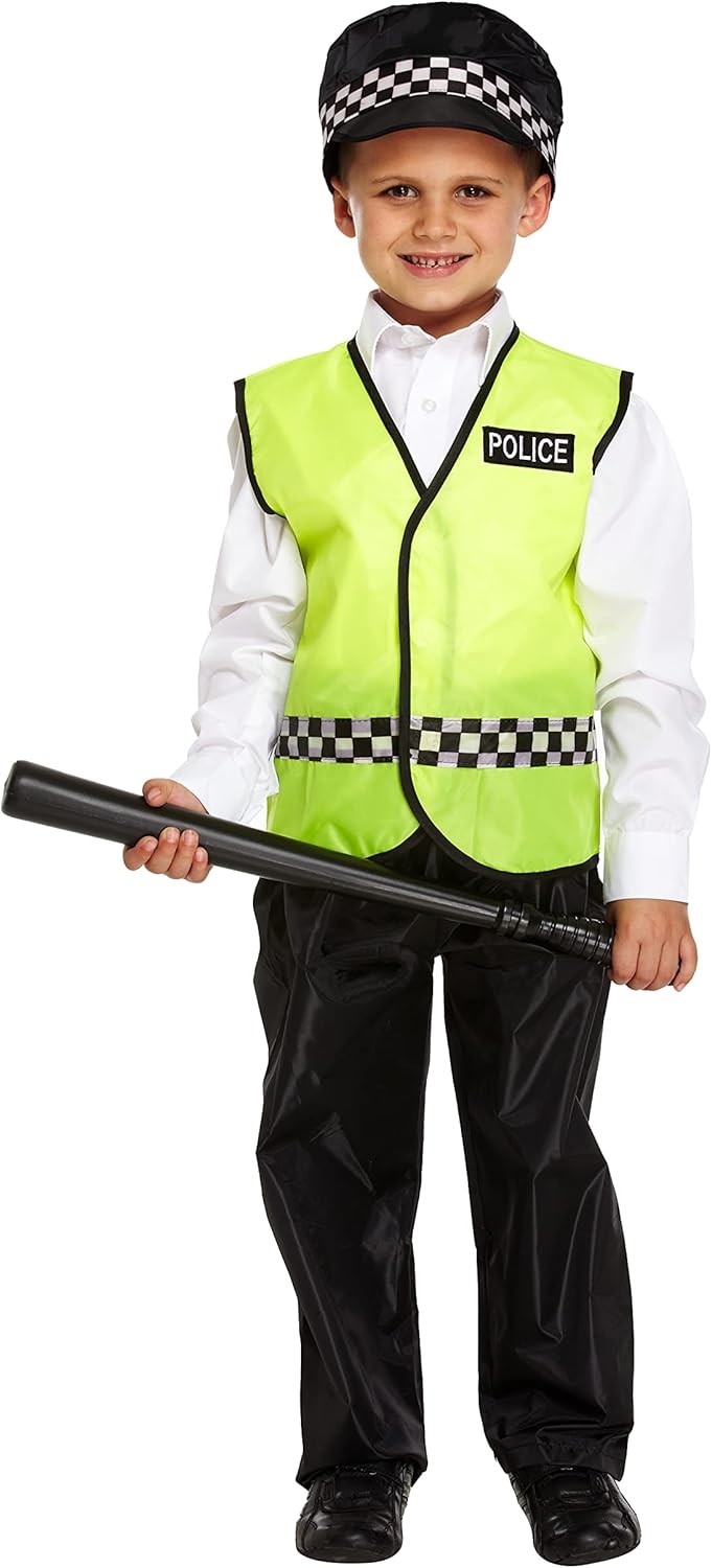 HENBRANDT Police Cop Officer Boys Fancy Dress Emergency Services Age 3yr Childr