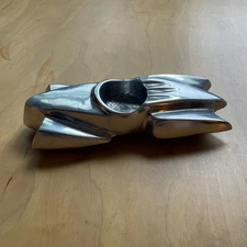 Vintage 30's 40's Cast Aluminum Art Deco Car Ashtray Tobacciana Bauhaus