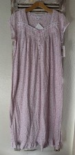 B10 Nwt Eileen West Pink 100 COTTON KNIT Cap Sleeve Nightgown M