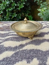 Vintage Brass Bowl with floral engraving design