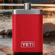 2025 YETI 7 OZ FLASK & FUNNEL RESCUE RED LEAKPROOF NEW FREE SHIPPING
