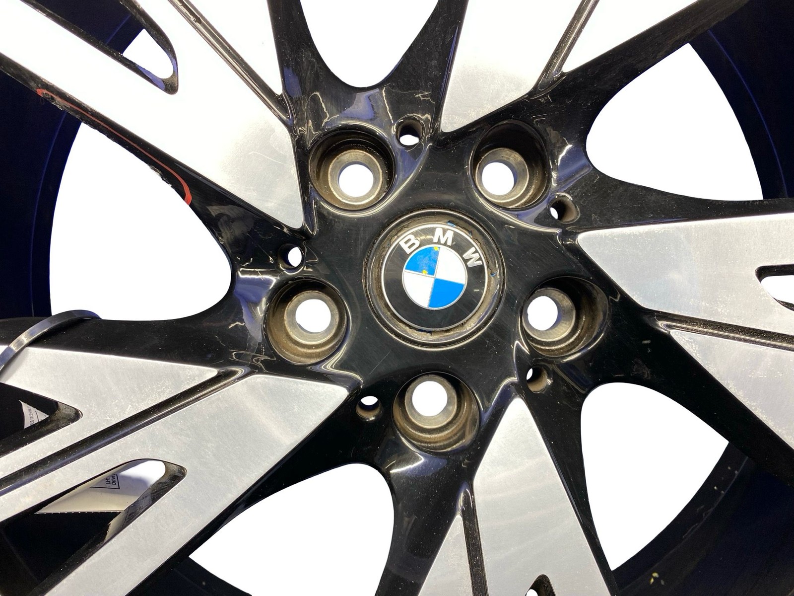 14-20 BMW I8 20X7.5 Front 5 W Spoke Wheel Rim Silver Black *HEAVY CURB RASH*
