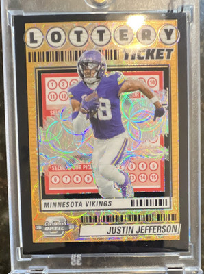 Panini Contenders Optic Lottery Ticket Justin Jefferson Vikings Black Scope Pri…