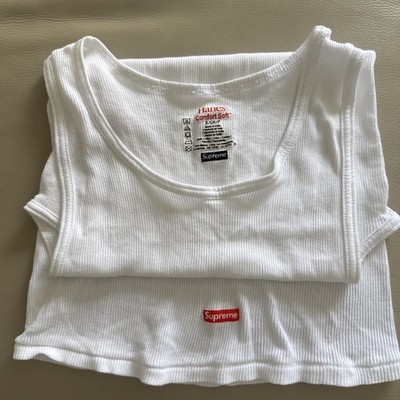 Supreme Hanes Cotton Tagless Tank Top ( Only One) White Size S