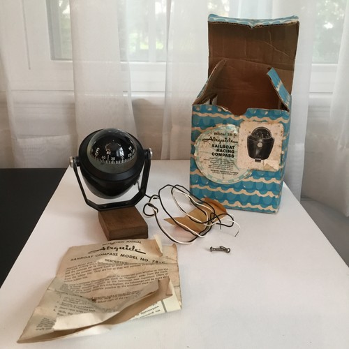 Vintage Airguide Model 78-C Sailboat Racing Compass & Instruction Manual In Box