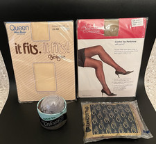 Women's Queen Size Hosiery Nylons Mixed Brands Lot of 4 New Vintage Packaged
