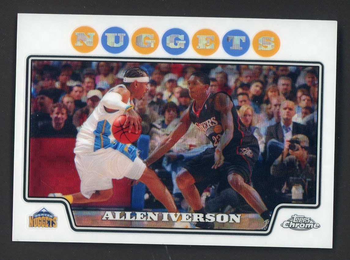 Allen Iverson HOF 2008 Topps Chrome #3 Denver Nuggets X-Fractor 083/288