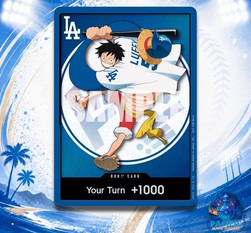 BANDAI ONE PIECE LA DODGERS MONKEY D LUFFY DON CARD PROMO 7/2 PRESALE