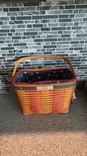 Longaberger 2001 Collectors Club Whistle Stop Basket with Fabric Liner