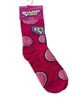Bubble Yum Socks Kids Pink Bubble Gum Graphic 9-3.5 Novelty Fun Gift