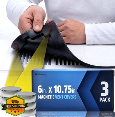 HMmagnets Magnetic Vent Cover 6'' x 10.75'' White 3 Pack